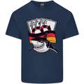 German Poker Shark Mens Cotton T-Shirt Tee Top Navy Blue