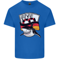 German Poker Shark Mens Cotton T-Shirt Tee Top Royal Blue