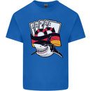 German Poker Shark Mens Cotton T-Shirt Tee Top Royal Blue