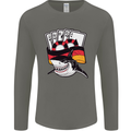 German Poker Shark Mens Long Sleeve T-Shirt Charcoal