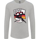 German Poker Shark Mens Long Sleeve T-Shirt Sports Grey