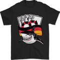 German Poker Shark Mens T-Shirt 100% Cotton Black