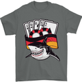 German Poker Shark Mens T-Shirt 100% Cotton Charcoal