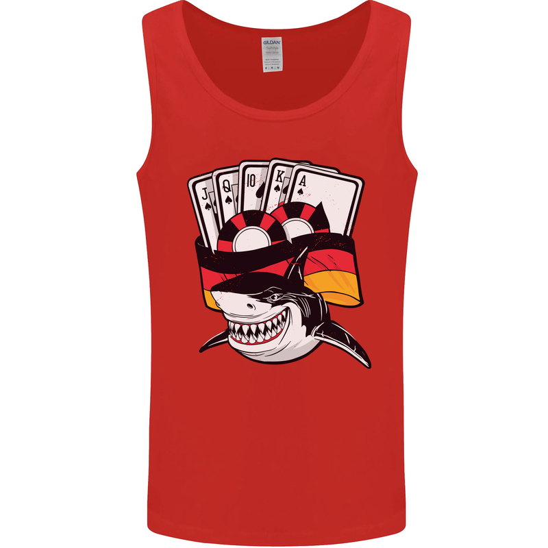 German Poker Shark Mens Vest Tank Top Red