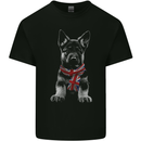 German Shepherd Union Jack Scarf Alsatian Mens Cotton T-Shirt Tee Top Black