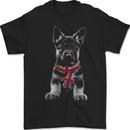 German Shepherd Union Jack Scarf Alsatian Mens Gildan Cotton T-Shirt Black
