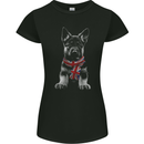 German Shepherd Union Jack Scarf Alsatian Womens Petite Cut T-Shirt Black