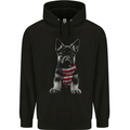 German Shepherd in USA Scarf Alsatian Dog Childrens Kids Hoodie Black
