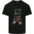 German Shepherd in USA Scarf Alsatian Dog Kids T-Shirt Childrens Black