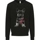 German Shepherd in USA Scarf Alsatian Dog Mens Sweatshirt Jumper Black