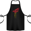 German Skull Gym Training Bodybuilding Cotton Apron 100% Organic Black