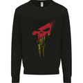 German Skull Gym Training Bodybuilding Mens Sweatshirt Jumper Black