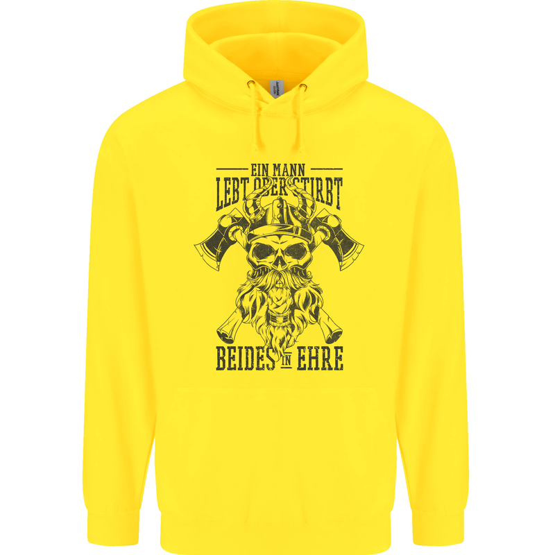 German Viking Childrens Kids Hoodie Yellow