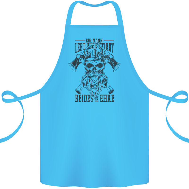 German Viking Cotton Apron 100% Organic Turquoise