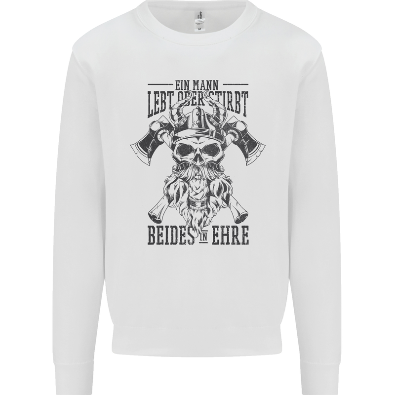 German Viking Kids Sweatshirt Jumper White