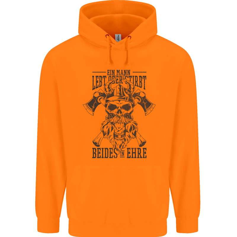 German Viking Mens 80% Cotton Hoodie Orange