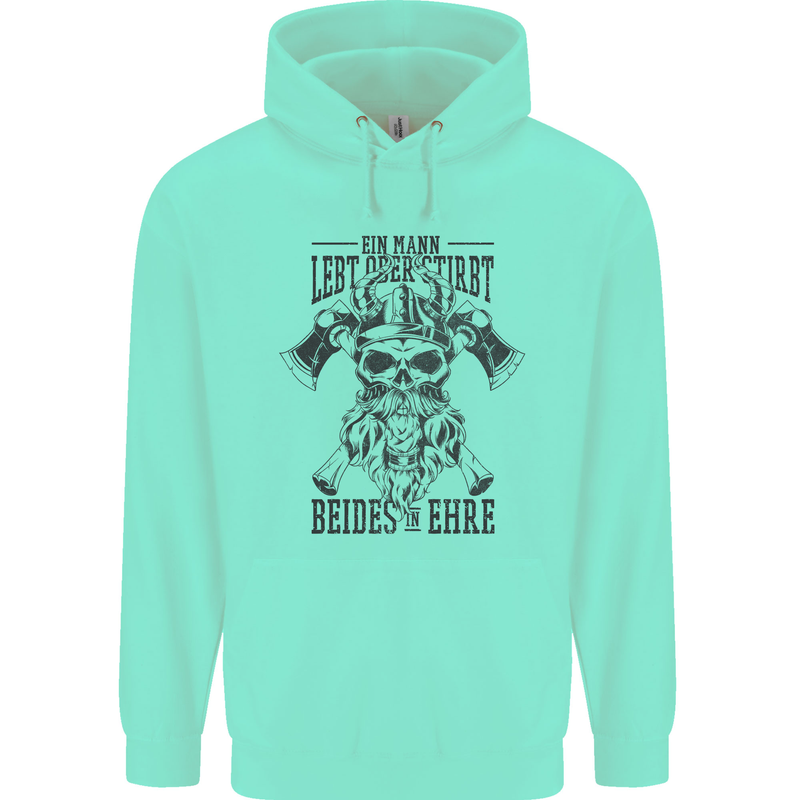 German Viking Mens 80% Cotton Hoodie Peppermint
