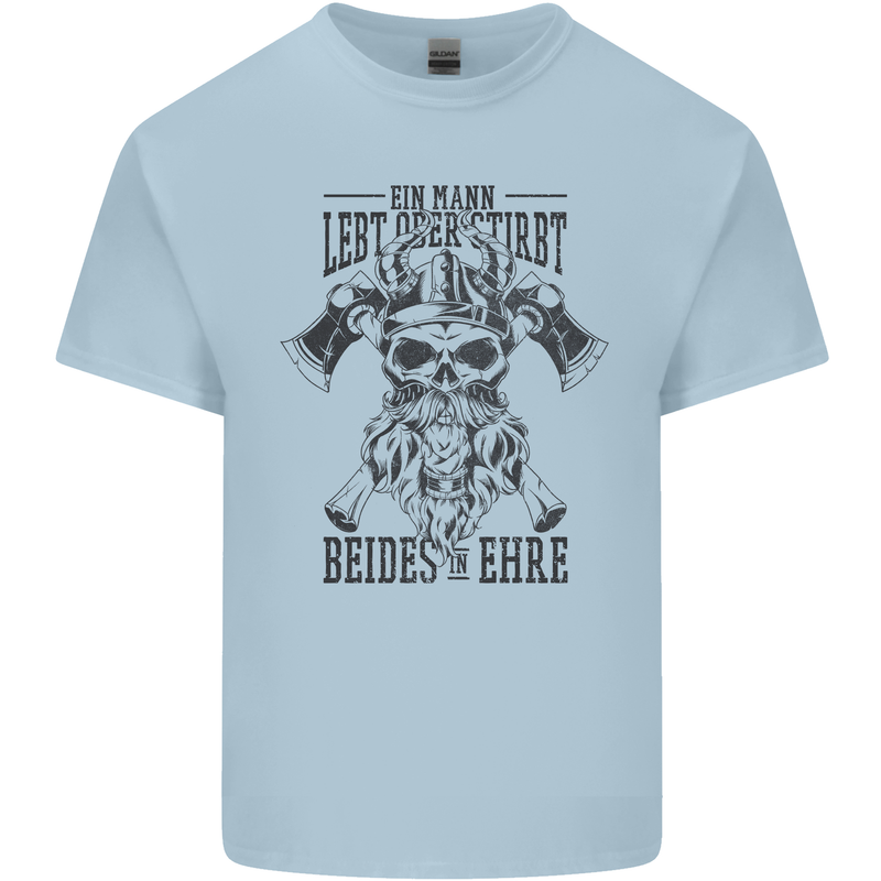 German Viking Mens Cotton T-Shirt Tee Top Light Blue