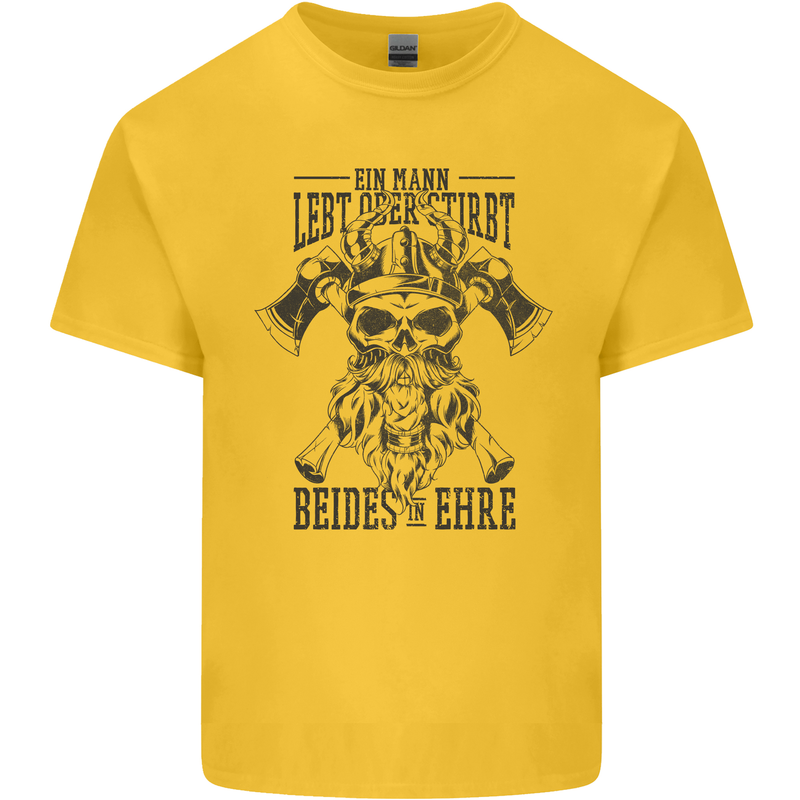 German Viking Mens Cotton T-Shirt Tee Top Yellow