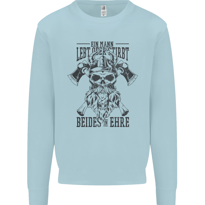 German Viking Mens Sweatshirt Jumper Light Blue