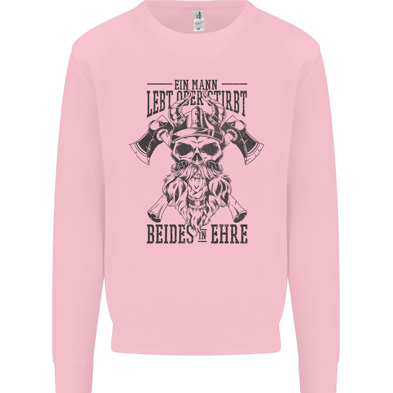 German Viking Mens Sweatshirt Jumper Light Pink