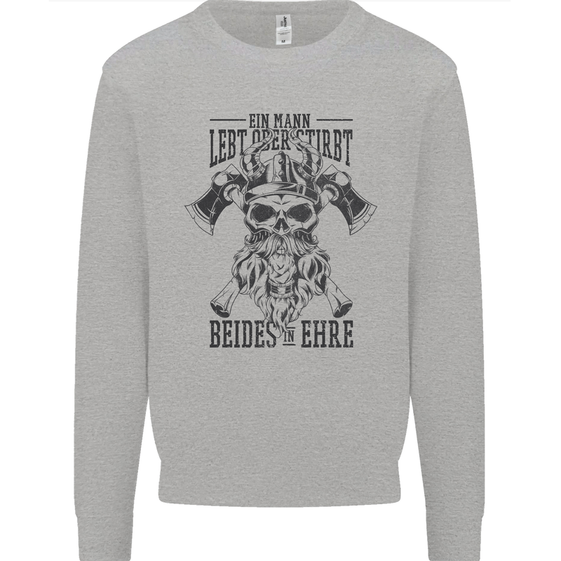 German Viking Mens Sweatshirt Jumper Sports Grey
