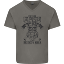 German Viking Mens V-Neck Cotton T-Shirt Charcoal