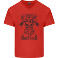 German Viking Mens V-Neck Cotton T-Shirt Red