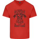 German Viking Mens V-Neck Cotton T-Shirt Red