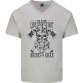 German Viking Mens V-Neck Cotton T-Shirt Sports Grey