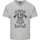 German Viking Mens V-Neck Cotton T-Shirt Sports Grey