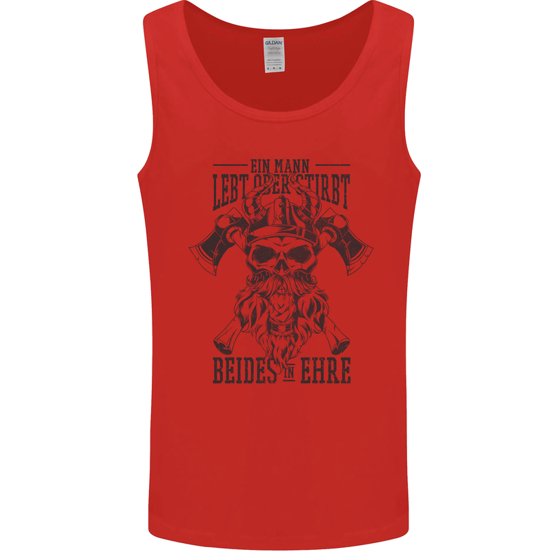 German Viking Mens Vest Tank Top Red