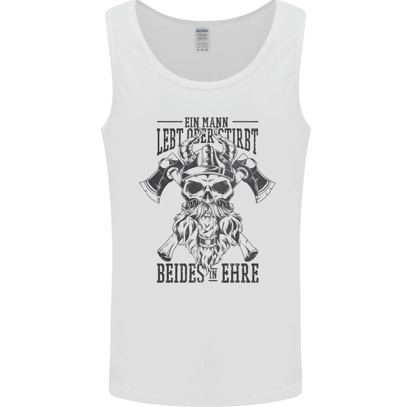 German Viking Mens Vest Tank Top White