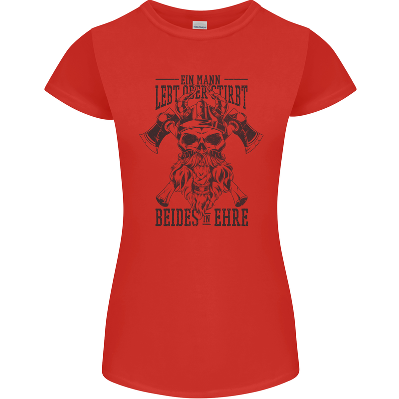 German Viking Womens Petite Cut T-Shirt Red