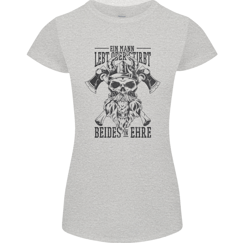 German Viking Womens Petite Cut T-Shirt Sports Grey