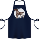 German Wirehaired Pointer Dog Cotton Apron 100% Organic Navy Blue