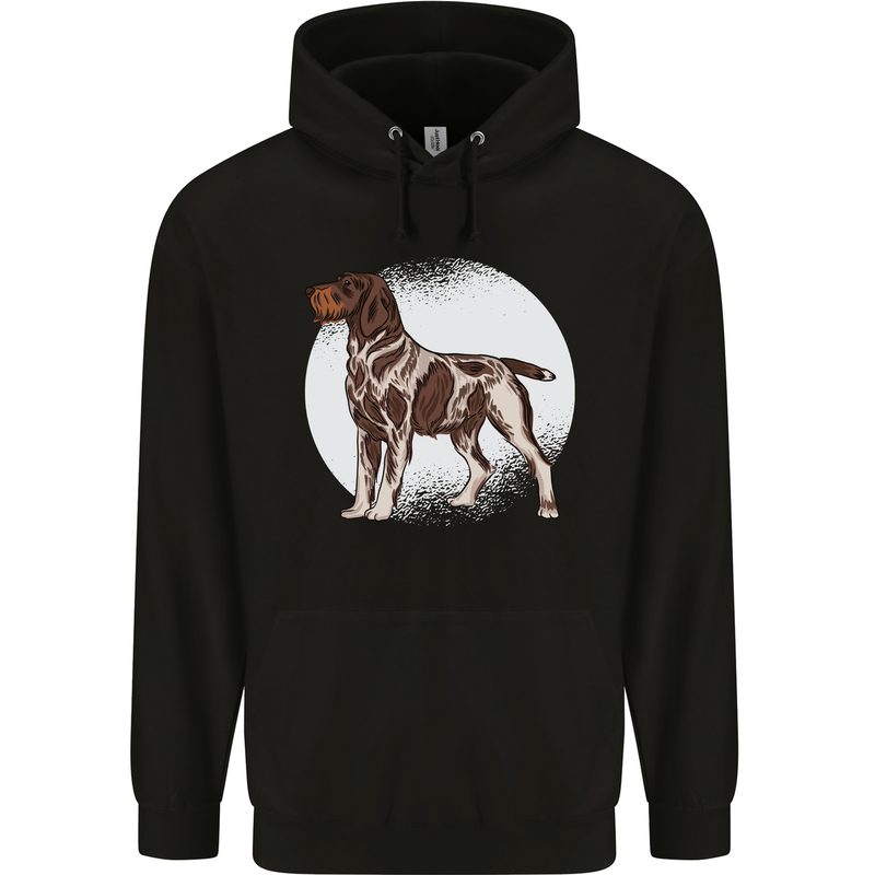German Wirehaired Pointer Dog Mens 80% Cotton Hoodie Black