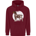 German Wirehaired Pointer Dog Mens 80% Cotton Hoodie Maroon