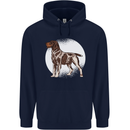 German Wirehaired Pointer Dog Mens 80% Cotton Hoodie Navy Blue