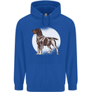 German Wirehaired Pointer Dog Mens 80% Cotton Hoodie Royal Blue