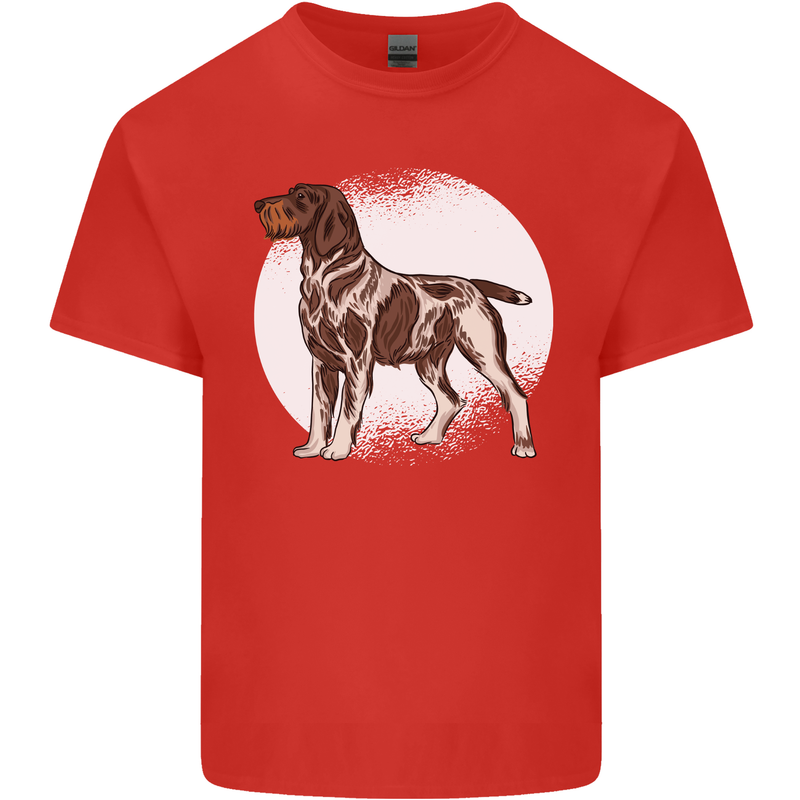 German Wirehaired Pointer Dog Mens Cotton T-Shirt Tee Top Red