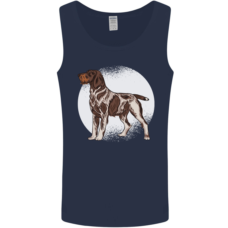 German Wirehaired Pointer Dog Mens Vest Tank Top Navy Blue