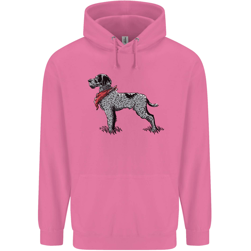 German Wirehaired Pointer With Neck Scarf Mens 80% Cotton Hoodie Azelea