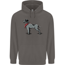 German Wirehaired Pointer With Neck Scarf Mens 80% Cotton Hoodie Charcoal