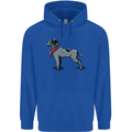 German Wirehaired Pointer With Neck Scarf Mens 80% Cotton Hoodie Royal Blue