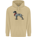 German Wirehaired Pointer With Neck Scarf Mens 80% Cotton Hoodie Sand