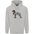 German Wirehaired Pointer With Neck Scarf Mens 80% Cotton Hoodie Sports Grey