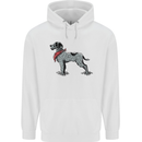 German Wirehaired Pointer With Neck Scarf Mens 80% Cotton Hoodie White