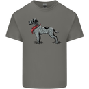German Wirehaired Pointer With Neck Scarf Mens Cotton T-Shirt Tee Top Charcoal