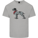 German Wirehaired Pointer With Neck Scarf Mens Cotton T-Shirt Tee Top Sports Grey